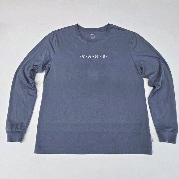 Vans Other - Vans Mens Long Sleeve Graphic T-Shirt Blue Gray Moon Phase Off The Wall Medium
